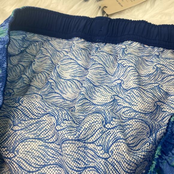 Peter Millar Men's Aerial Palms Swim Trunk Size XL Blue NWT - Picture 6 of 16